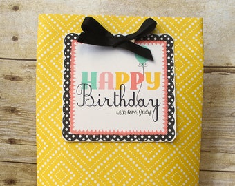 Instant Download Printable Custom Happy Birthday Tag, Personalized Greeting Card, Young Women Bday Bag Topper Square