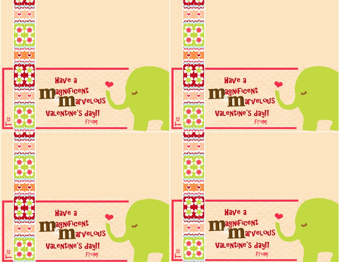 Instant Download Printable M&amp;M Valentine Treat Topper, Pink - Etsy
