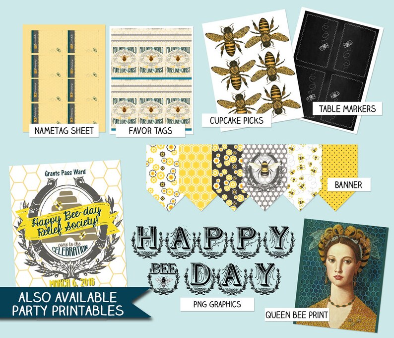 Happy Bee Day Relief Society Poster Invitation Customized | Etsy