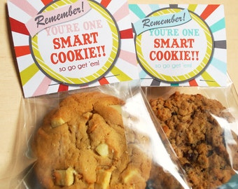 Printable Smart Cookie Topper, Pink, Instant Download Good Luck on Tests Finals, JPEG file