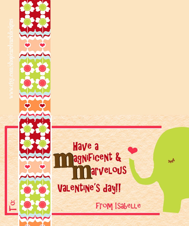 Instant Download Printable M&amp;M Valentine Treat Topper, Pink - Etsy