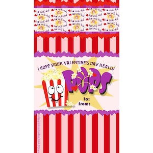 Printable DIY Valentine Popcorn Sleeve, Instant Download Classroom ...