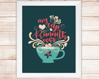 My Cup Runneth Over printable Christmas print 8x10 Instant Download Psalms 23:5