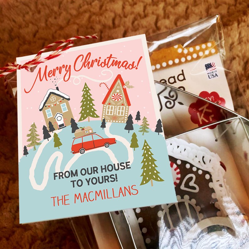 Printable Neighbor Gift Tag, From Our House to Yours, Christmas ...