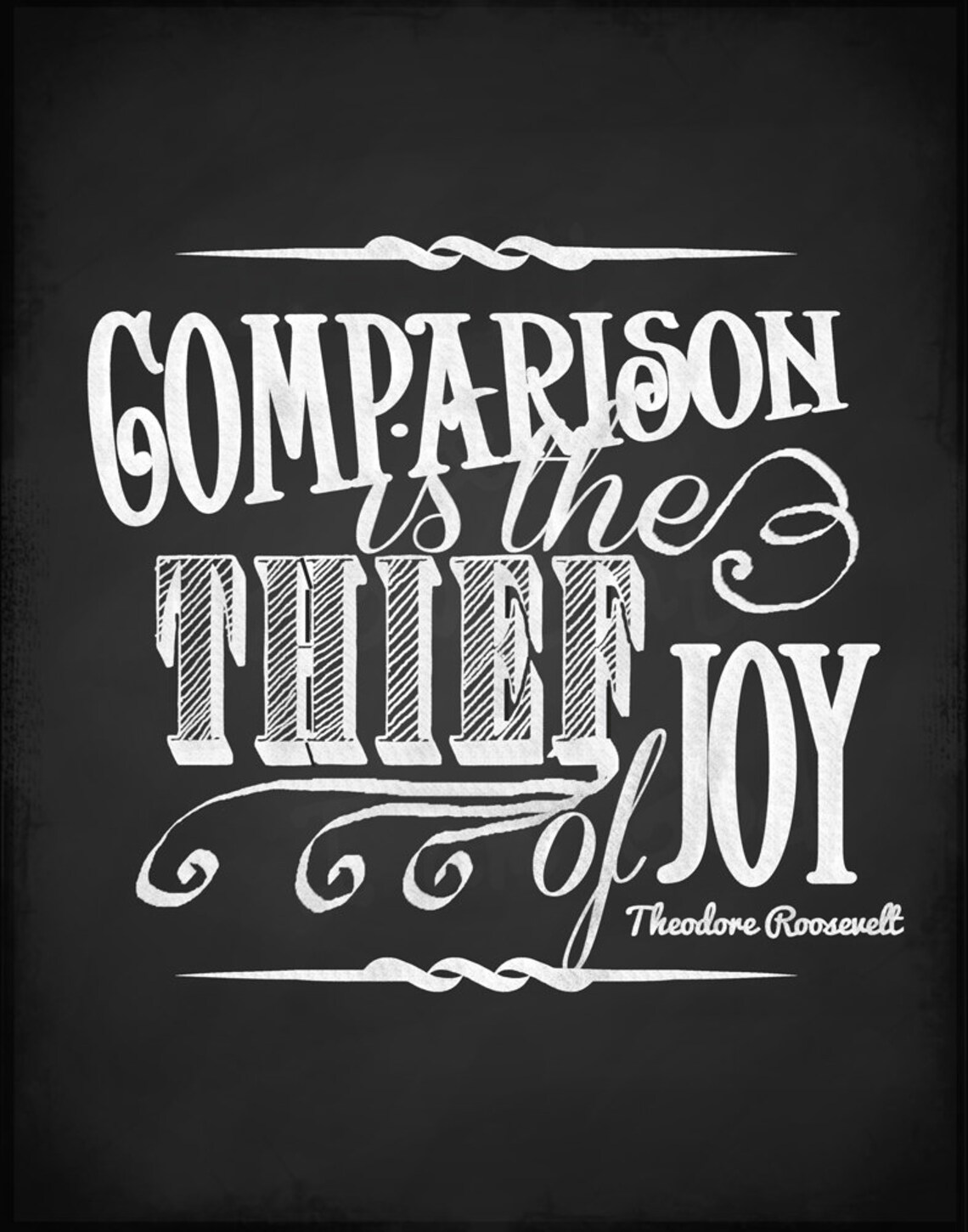 Comparison is the Thief of Joy Printable Chalkboard Poster Etsy