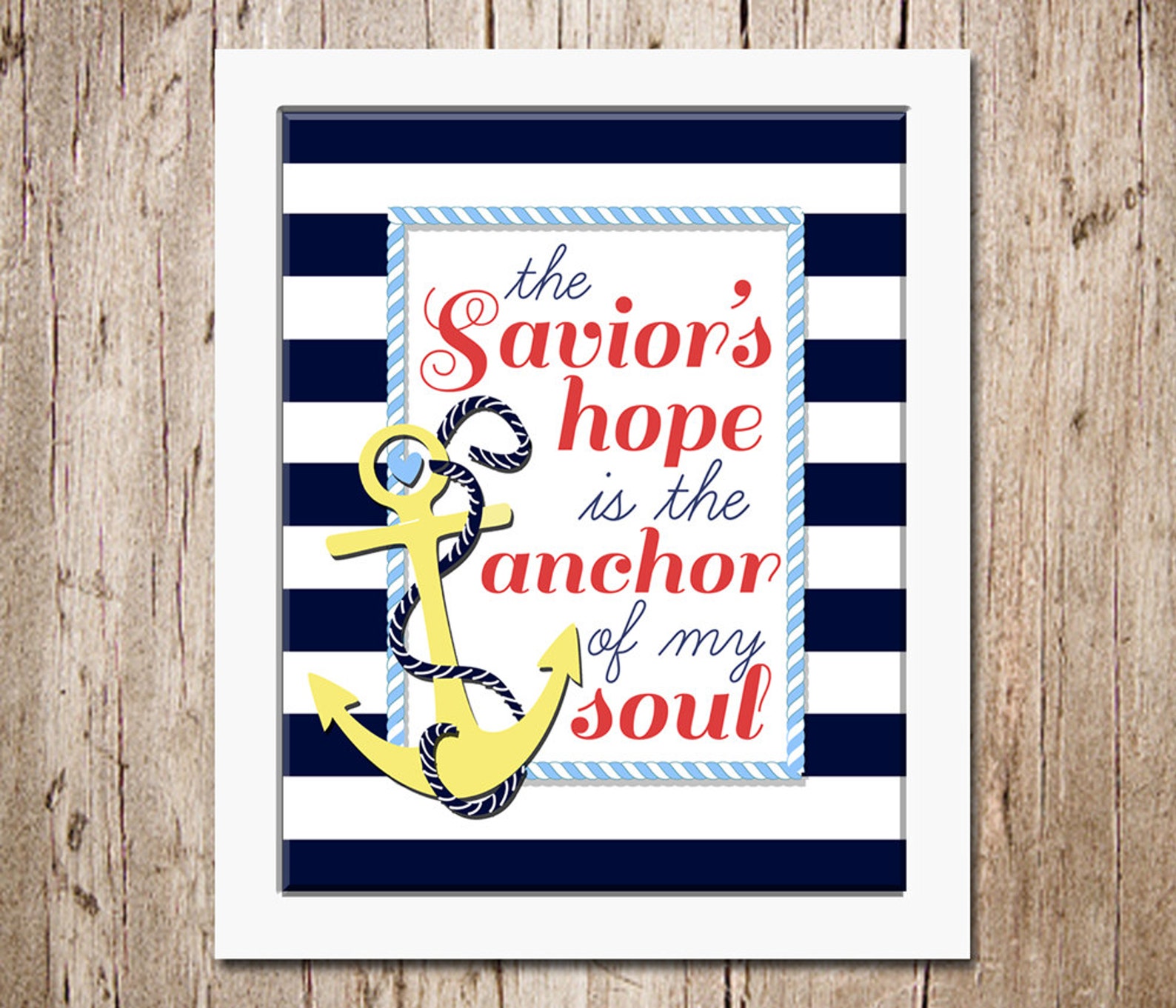Printable Anchor of My Soul Art Poster 8x10, Instant Download