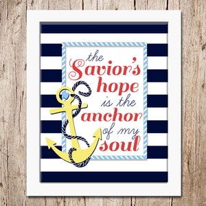 Printable Anchor of my Soul Art Poster 8x10, Instant Download, Inspirational Christian Wall Art image 1