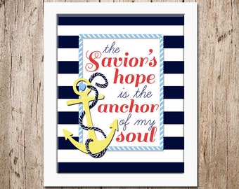 Printable Anchor of my Soul Art Poster 8x10, Instant Download, Inspirational Christian Wall Art