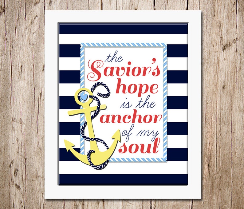 Printable Anchor of my Soul Art Poster 8x10, Instant Download, Inspirational Christian Wall Art image 1