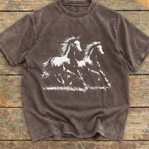 Comfort Colors Running Horse grafisch T-shirt, vintage western Ranch-T-shirt, oversized streetwear-shirt