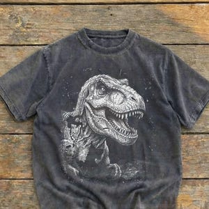 Comfort kleuren T-Rex-shirt, retro dinosaurus-T-shirts, vintage T-Rex grafisch T-shirt, Jurassic Dino-shirts, cadeau dinosaurusliefhebber