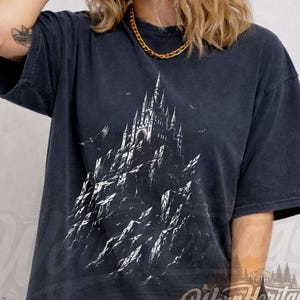 Gothic Castle T-Shirt: Dark Fantasy Architecture, Medieval Fortress Graphic Tee