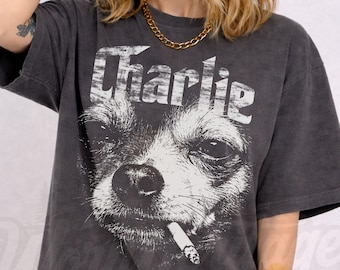 Custom Mafia Chihuahua Graphic Tee, Vintage Chihuahua 90s Meme Dog Shirt, Retro Streetwear Gift for Him, Personalized Funny Pet Lover