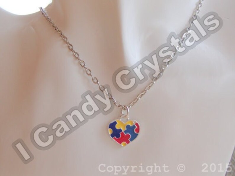 Autism Awareness Puzzle Necklace Etsy