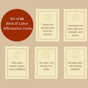 Tarjetas imprimibles de afirmación de nacimiento: para un parto positivo y empoderador