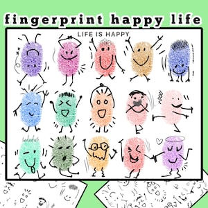 Fingerprint Art, Nursery art print, Preschool Printable,  Homeschool Craft, kids project, fine motor skill