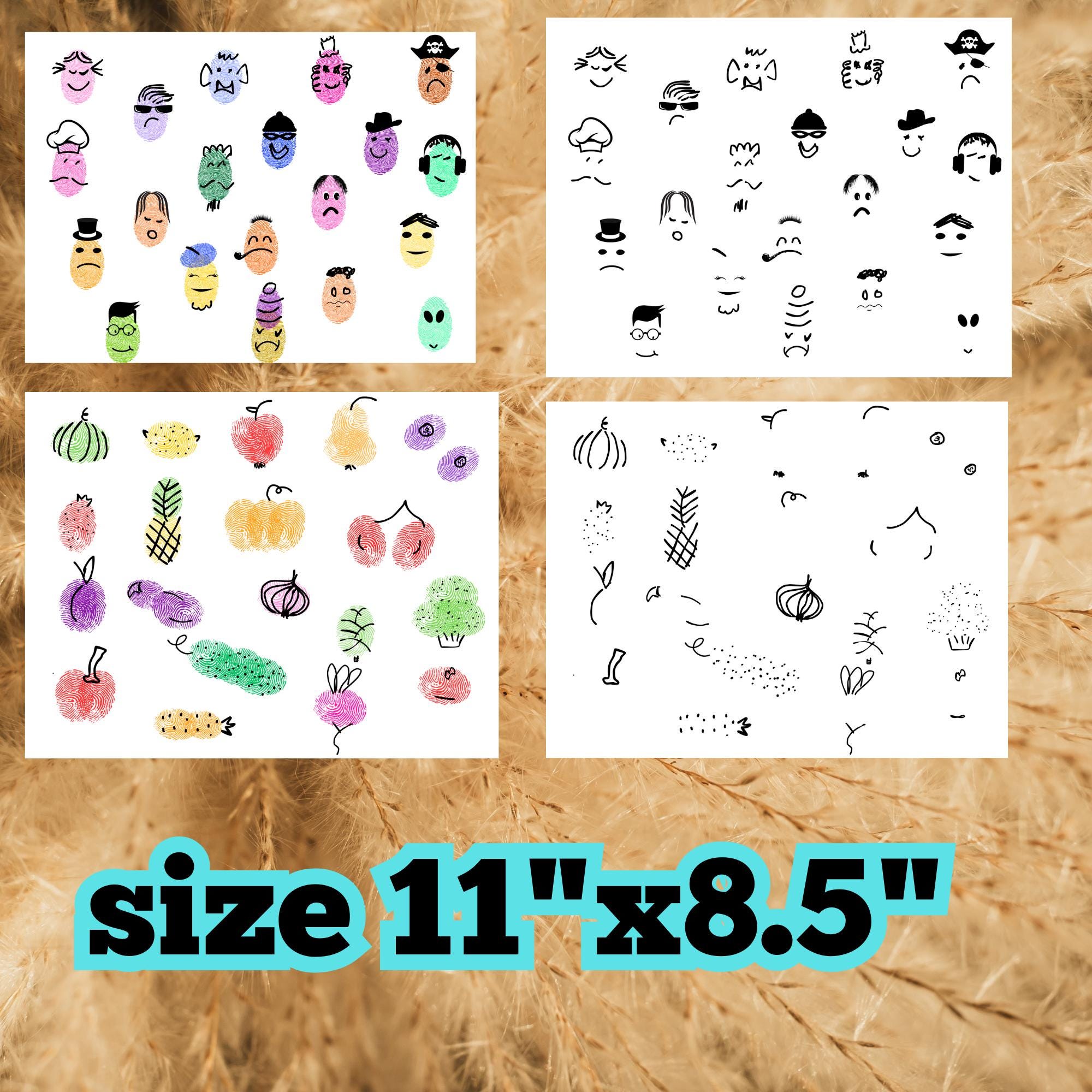 Fingerprint Characters Sheets: Kids' Educational Crafts (PDF Download ...