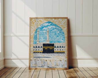 Kaaba Mosaic Art Print, Islamic Home Decor (Digital Download)