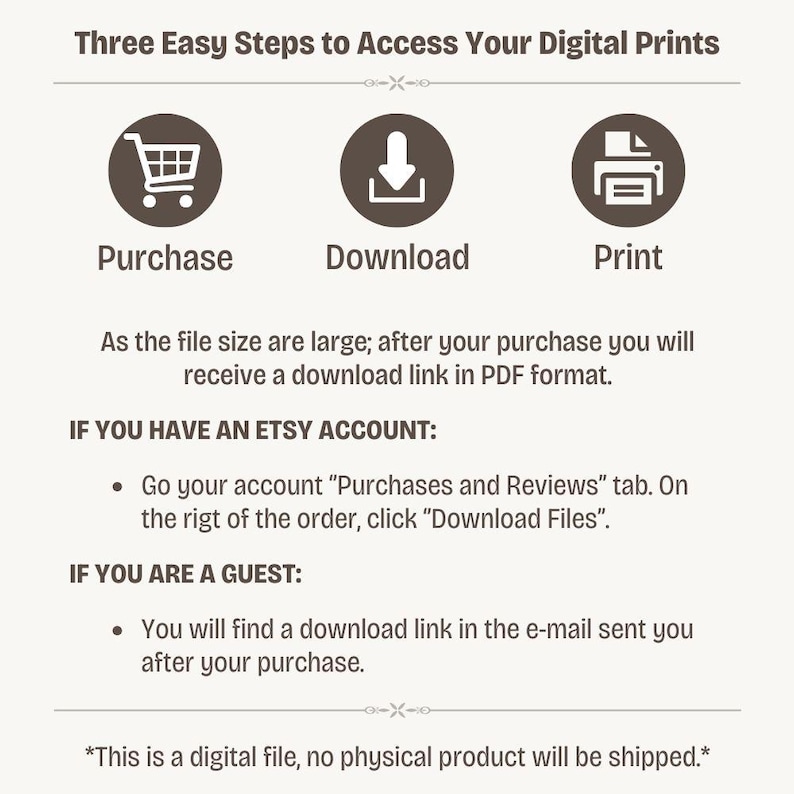 three steps to access your digital prints