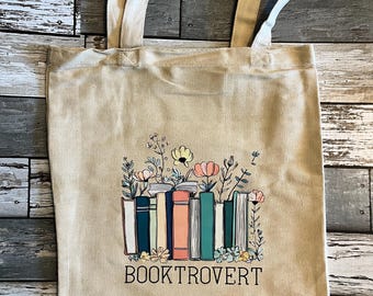 Personalized Canvas Book Tote Bag – Custom  Library Bag, Book Lover Gift, Reusable Eco Tote for Readers, Teacher or Student Bag
