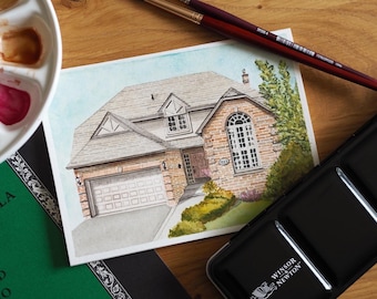 Custom Watercolor Painting House Portrait, First Home, Gift
