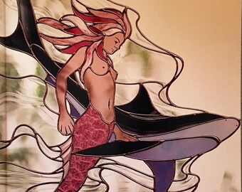 Sea Faeries 1998 Stained Glass Pattern Book - Dolphin Seahorse Turtle Mermaids - Jillian Sawyer