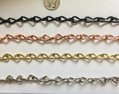 16g 16 16ga Jack Chain - (3) Feet - Steel plated Black, Copper, Brass and Nickel - Stained Glass