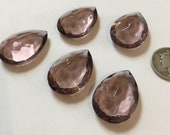 Vintage 25x18mm Light Amethyst Purple Pear Teardrop (5) Double Faceted Glass Jewels
