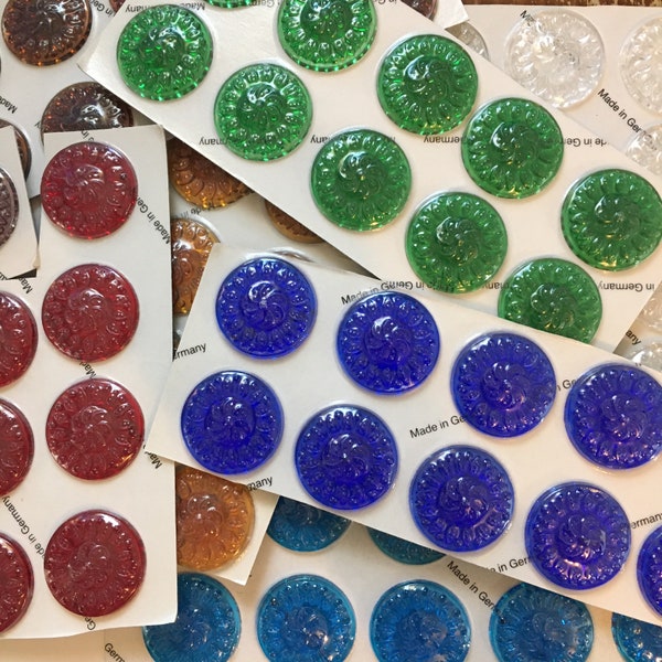 35mm Victorian Textured Flat Back Glass Jewel ~ Stained Glass - Each purchase is for one jewel in your choice of color!