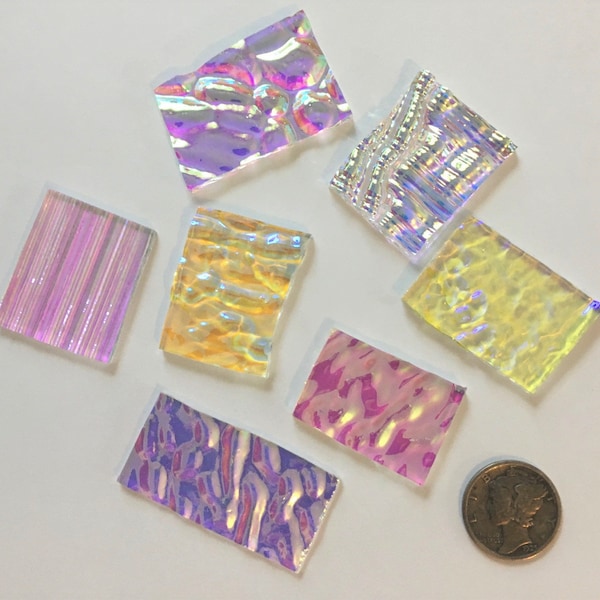 Clear 90 COE Dichroic Mix 1 Ounce Glass Assortment - Sweet!