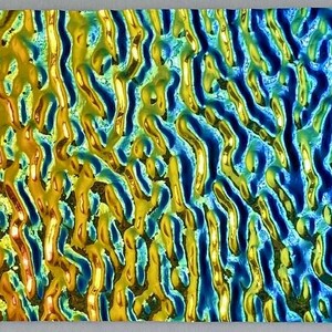 X-Large Black Rainbow #2 Ripple 90 COE Dichroic Glass - Nice!