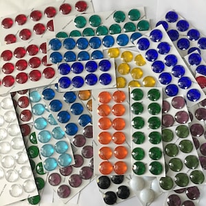 Round 25mm (1&quot;) Faceted Glass Jewels for Stained Glass and Lead - Each purchase is for one jewel in your choice of color!