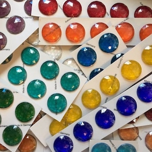 30mm Faceted Glass Jewels for Stained Glass ~ 18 Colors Available!! ~ Each purchase is for one jewel in your choice of color!