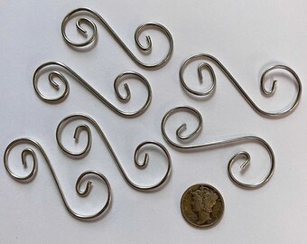Decorative 2" Curly Q's for stained glass panels and projects (3 Pair)