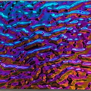 X-Large 3x5 Black Rainbow #2 Ripple 90 COE Dichroic Glass - Nice!