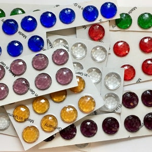 15mm Faceted Glass Jewels for Stained Glass and Lead - 10 colors available! Each purchase is for one jewel in your choice of color!