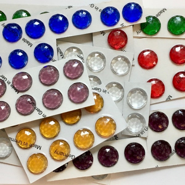 15mm Faceted Glass Jewels for Stained Glass and Lead - 11 colors available! Each purchase is for one jewel in your choice of color!