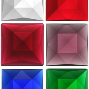 Square 30mm Faceted Glass Jewel - 5 Colors Available! - Stained Glass Projects - Each purchase is for one jewel in your choice of color!