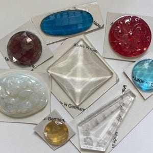 Faceted and Specialty Stained Glass Jewel Assortment - Large and small colors! Free US shipping!