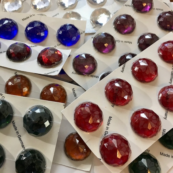 High Dome 27x12mm Faceted Cast Glass Jewels for Stained Glass - 8 Colors available! Each purchase is for one jewel in your choice of color!