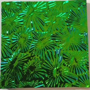 CBS Black 2x2 Emerald Florentine 90 COE Dichroic Glass