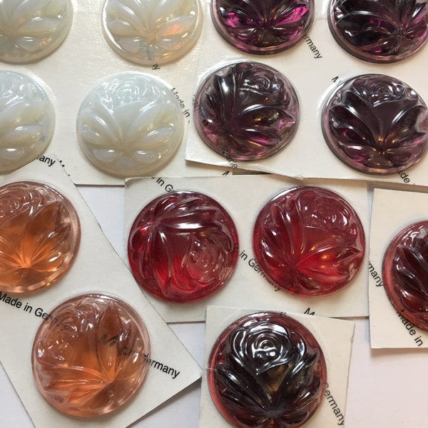 Large 40mm Cut Rose Glass Jewels for Stained Glass - Six (6) colors available! Each purchase is for one jewel in your choice of color!