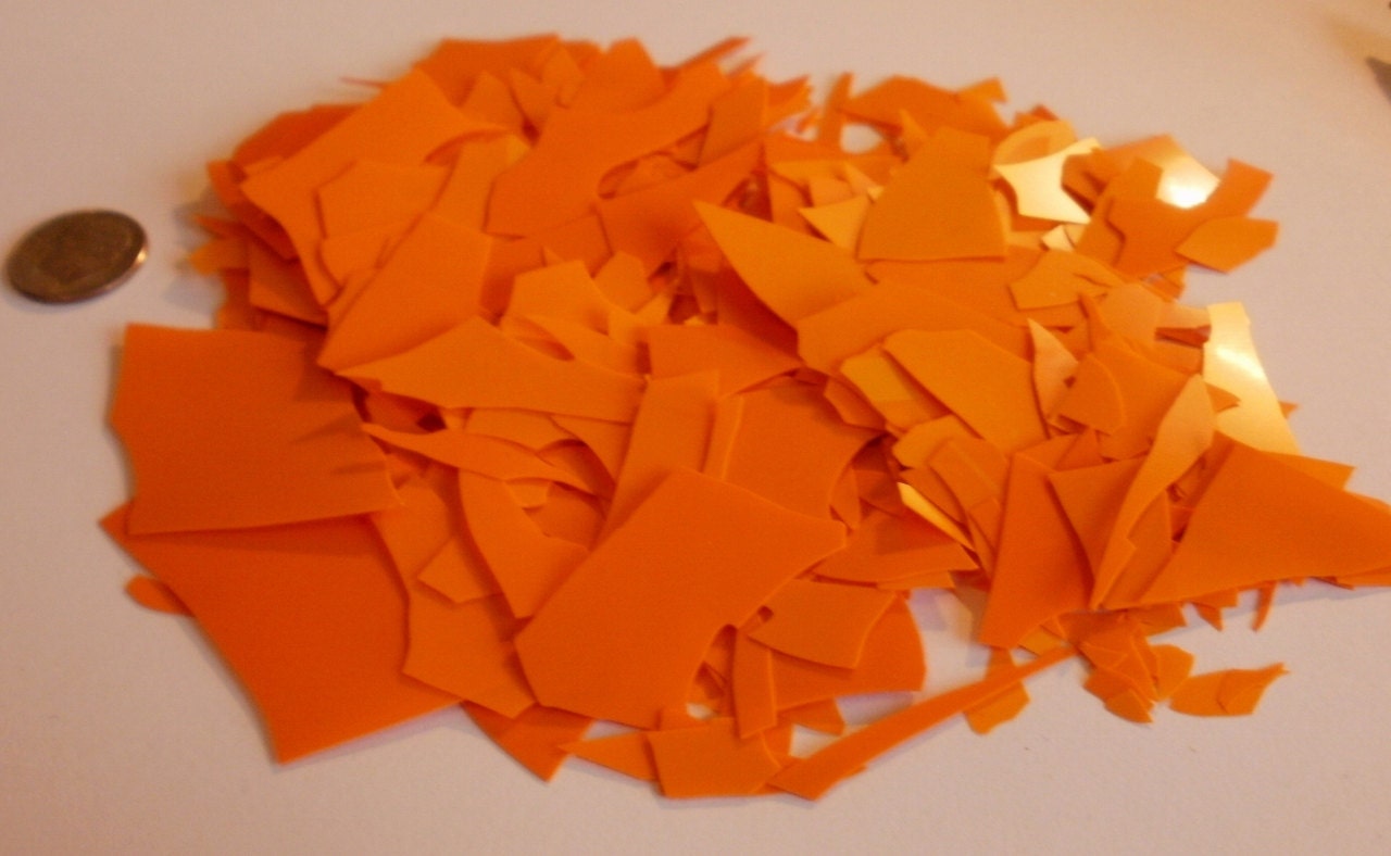Bullseye Orange Confetti 90 COE Opal Glass Chips for Etsy