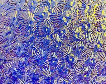 CBS Large Clear 3x4 Cyan Copper Florentine 90 COE Dichroic Fusible Glass