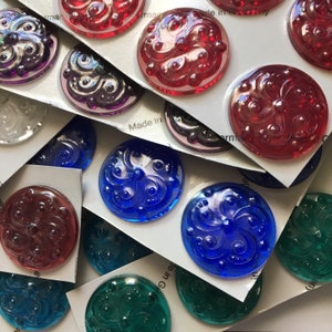 35mm Swirl Textured Glass Jewels for Stained Glass - (13) Colors Available!! Each purchase is for one jewel in your choice of color!