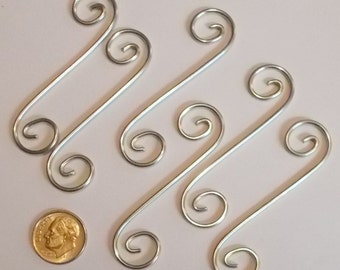 Decorative Tinned 2 3/8" Curly Q's for stained glass panels and projects (3 Pair) (Even ends)