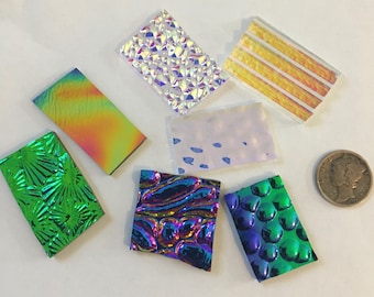 Black and Clear 90 COE Dichroic Mix 1 Ounce Glass Assortment - Nice!