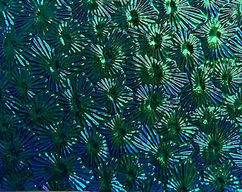 Large Black CBS 3x4 Pink Teal Florentine 90 COE Dichroic Glass - Nice!
