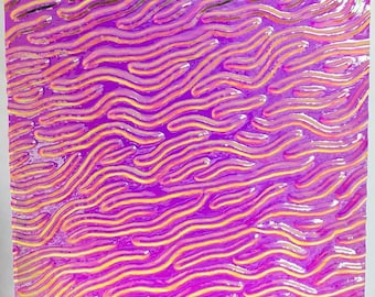 CBS 3x3 Clear Magenta Green 'Stream X' 90 COE Dichroic Glass