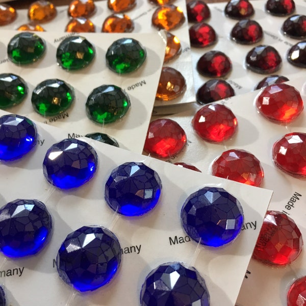 One (1) High Dome 20x10mm Faceted Cast Glass Jewel for Stained Glass - Each purchase is for one jewel in your choice of color!